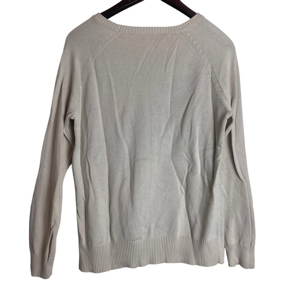 WITH A TWIST Women’s Ivory Christmas Sweater Size M Holiday Lights Pullover - Picture 5 of 6